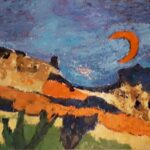 Orangener Mond